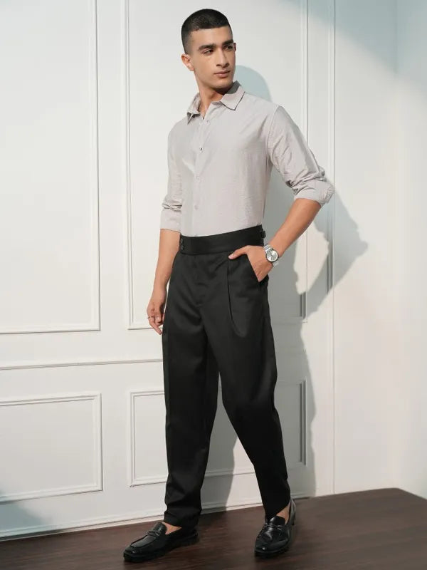 Black Signature Buttoned GURKHA PANTS by Ellegance