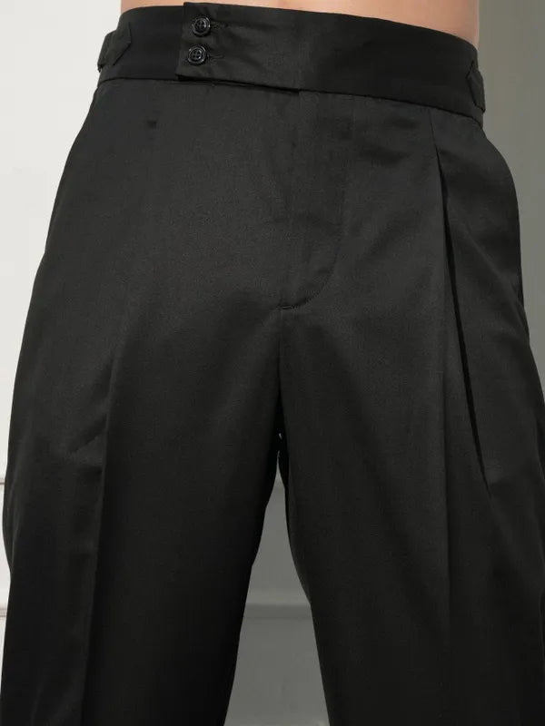 Black Signature Buttoned GURKHA PANTS by Ellegance